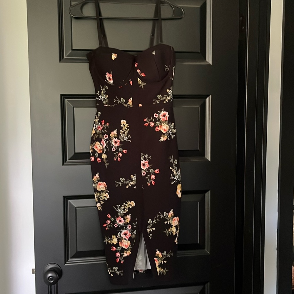 Bustier Floral Midi Dress
